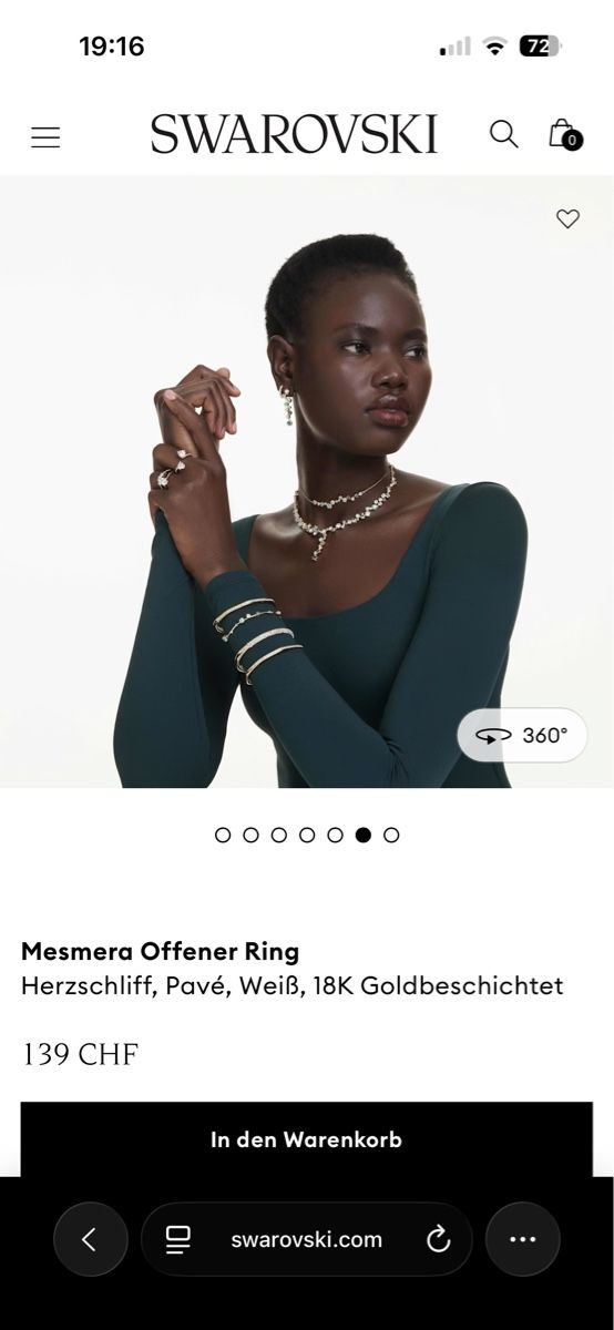 Swarovski Anelli: Mesmera Offener Ring Swarovski – Nuovo (secondo la descrizione) da Bern venduto da Dasch60 8