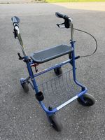 Blauer Rollator mit Sitz und Einkaufskorb, Top Zustand!