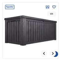 Gartenbox Aufbewahrungsbox dunkelgrau Kunststoff
