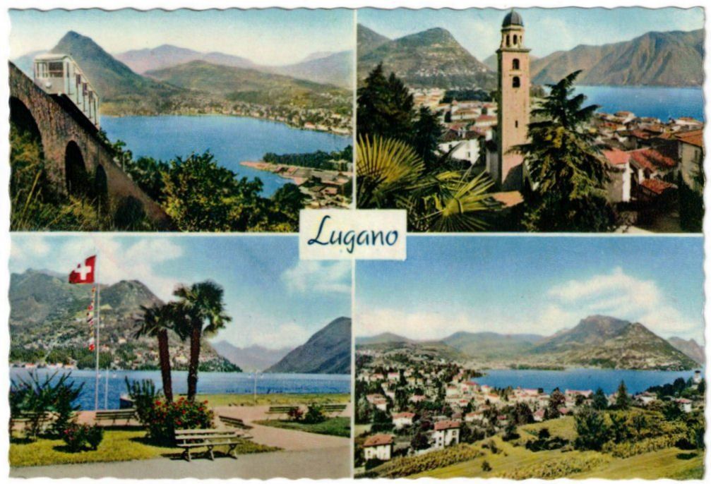 Cartoline postali: Lugano - 4 Bild AK – Usato da Binningen venduto da Mountainrider