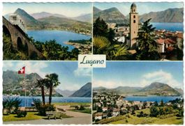Lugano - 4 Bild AK
