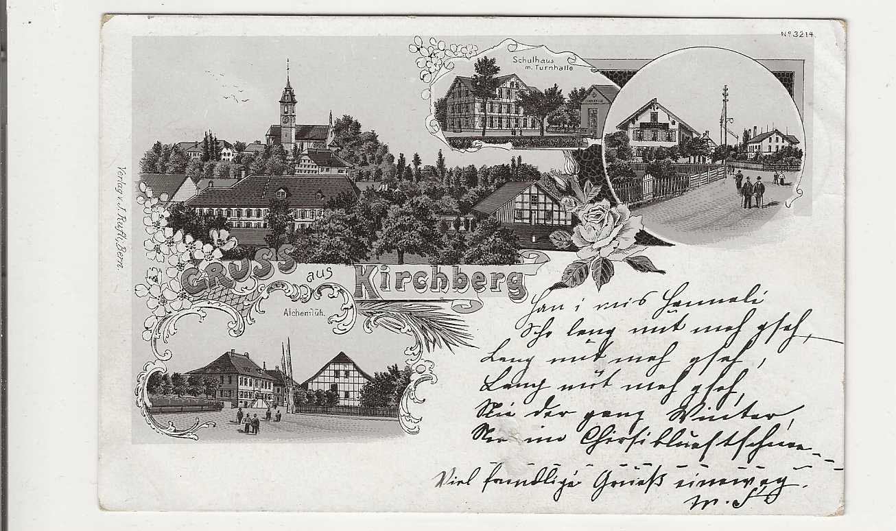Cartoline postali: Kirchberg, Litho, 1900 – Usato da Spiez venduto da Niesen20