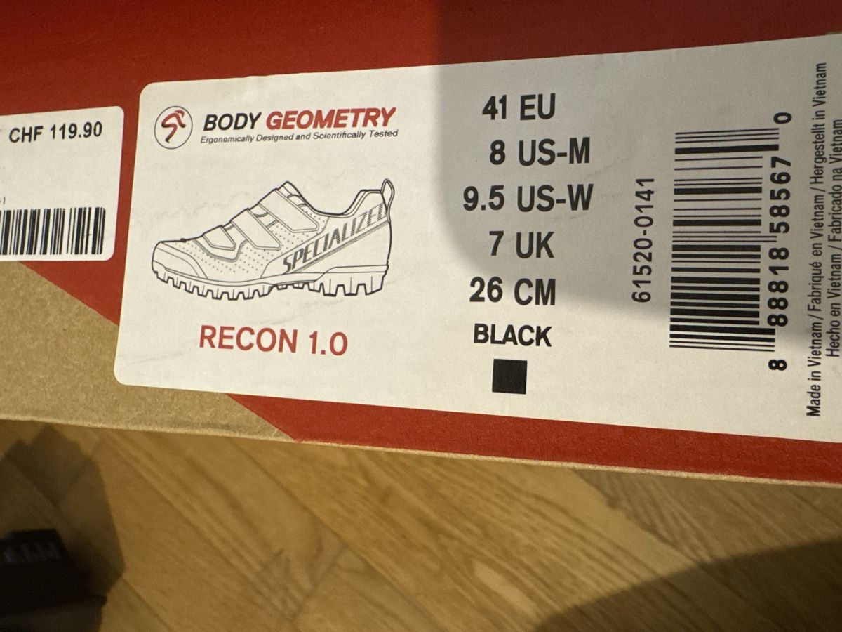 Specialized Herrenschuhe: Specialized Recon 1.0 MTB Schuhe, Grösse 41, Schwarz! – Neu und originalverpackt aus Solothurn von Leo2207 2