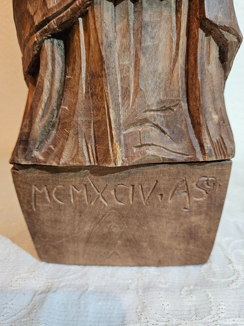Statuette: Handgeschnitzte Holzfigur  Josef mit Jesuskind – Usato da Wittenbach venduto da anzo4 1