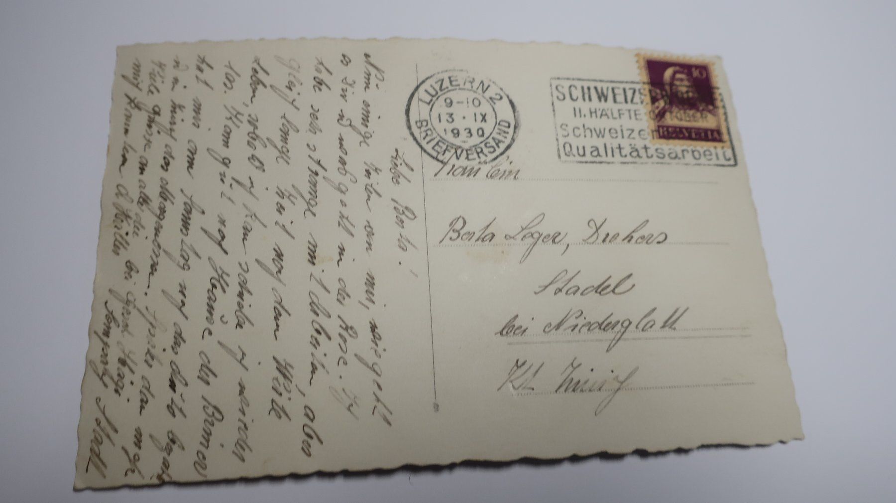 Cartoline postali: Sempach mit Stadttor N° 808  1930 – Usato da Cormoret venduto da Pascalll2001 5