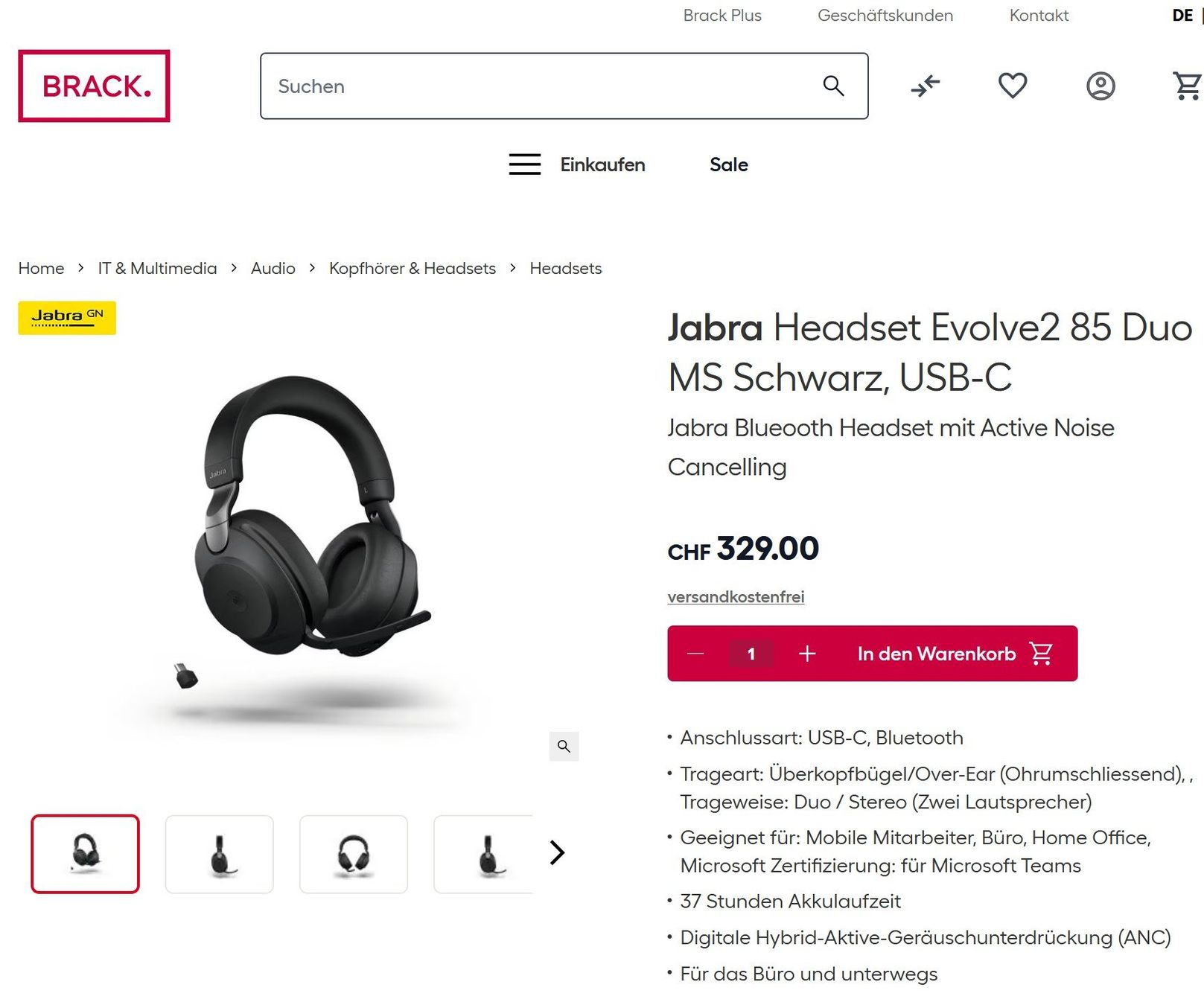 Jabra Cuffie: Jabra Evolve2 85 with extending Microphone – Usato da Neuenhof venduto da stufflikethat 3
