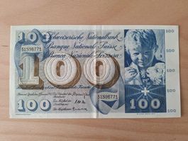 Schweizer Banknote 100.00 Franken, JG 1965