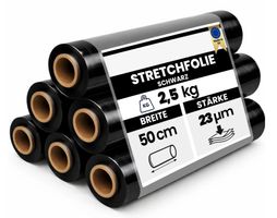 6 x Stretchfolie 50cm 2,5kg 23my schwarz