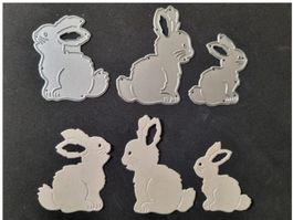 Stanzschablone Nr.R76, Ostern, Hasen 3er (Sizzix geeignet)