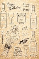 Grosses Set Motivstempel  Champagner NEU