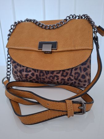 Sac Bandoulière Léopard Camel Chaîne