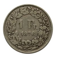 Schweiz - 1 Franken - 1876 - Silber