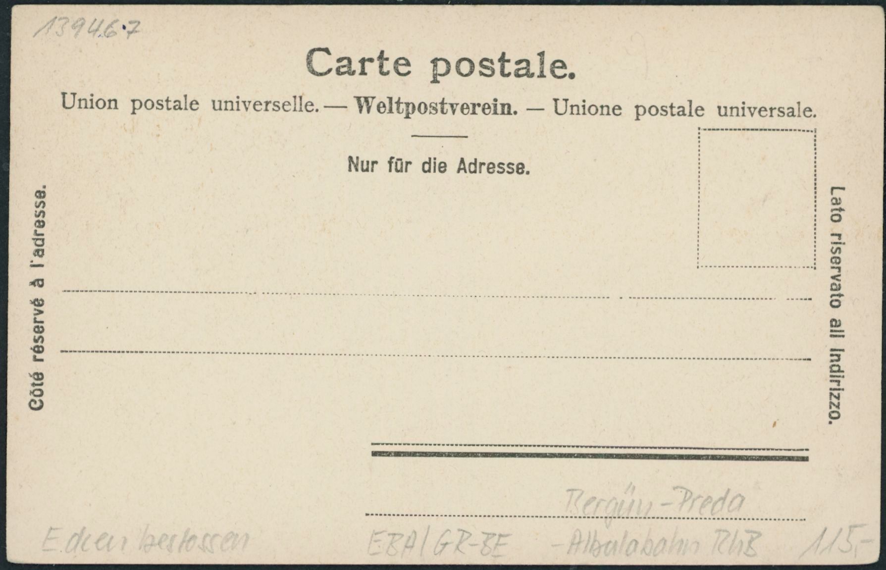 Cartoline postali: GR Bergün - Preda - Albula Rhätische Bahn RhB – Nuovo (secondo la descrizione) da Schindellegi venduto da masutka7 1