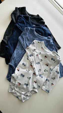 Long Sleeve Bodysuits, set of 4, size 80