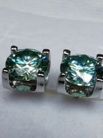 Boucles d'oreille argent avec moissanites 2 ct certifié GRA