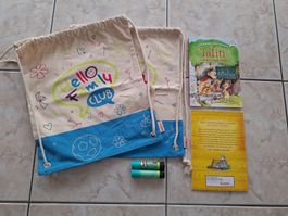 Turnsack "Hello Family Club" mit Buch + Glitterstift "Pritt"
