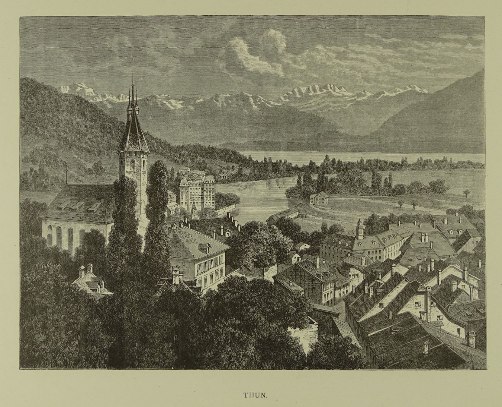Stiche: THUN HOLZSTICH UM 1880 – Gebraucht aus Grüningen von Kartensammler 1