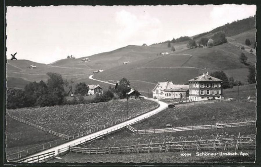 Cartoline postali: Schönau bei Urnäsch um 1937 – Usato da Frauenfeld venduto da POML