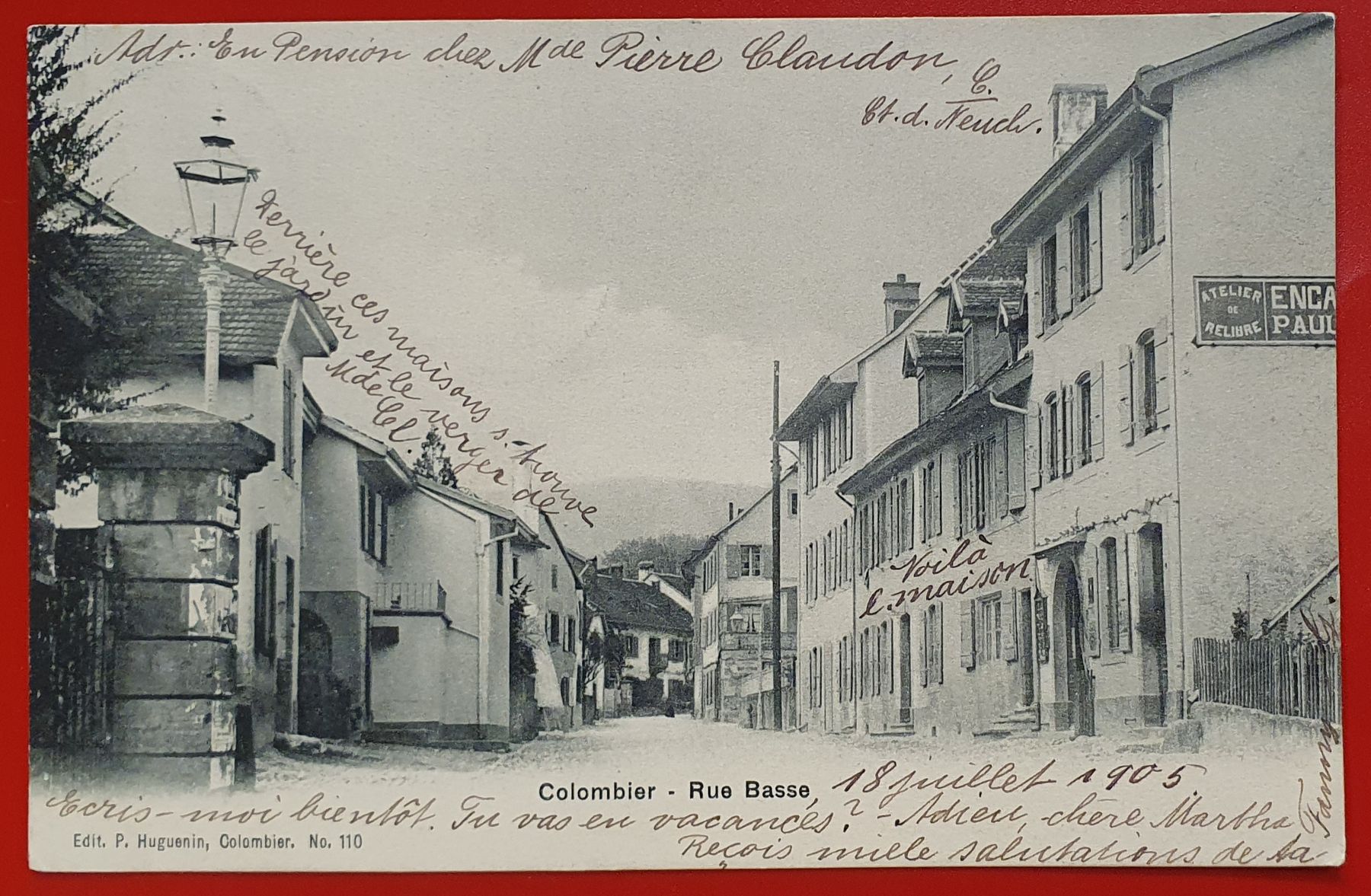 Cartoline postali: Colombier1905 - Rue Basse – Usato da Kreuzlingen venduto da Rschweiz1