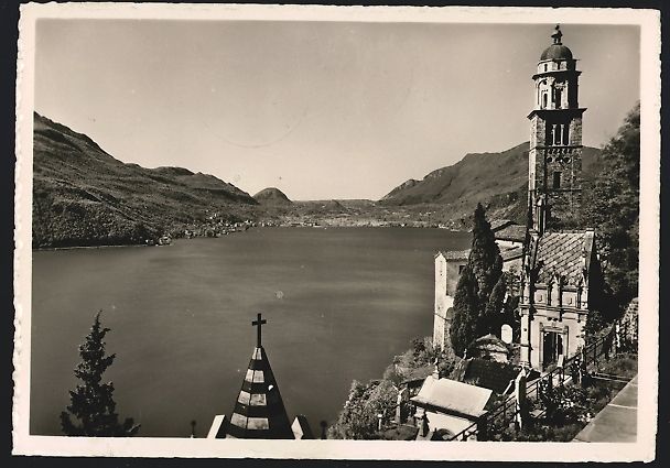 Cartoline postali: Morcote /Lago di Lugano, Panorama mit Tu – Usato da Berlin venduto da bartko-reher