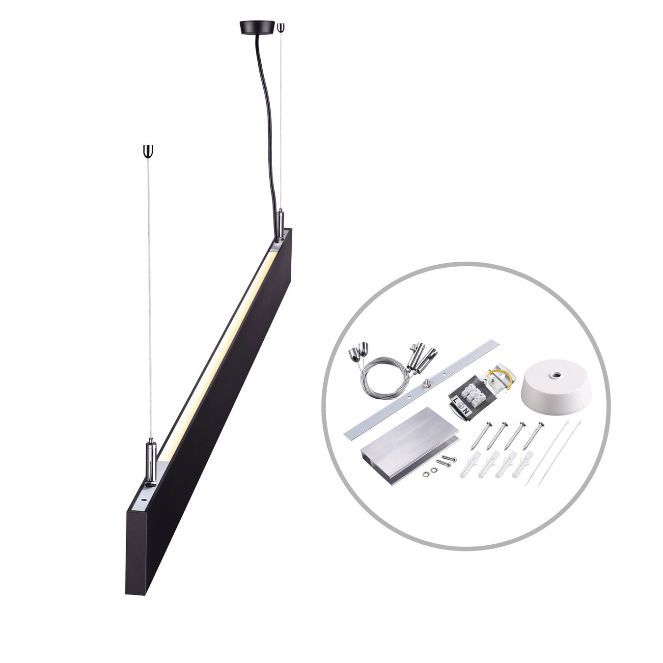Kronleuchter & Deckenlampen: LED Pendelleuchte, Schwarz, 60 cm x 2 cm – Neu (gemäss Beschreibung) aus Kreuzlingen von Smart-Light 2