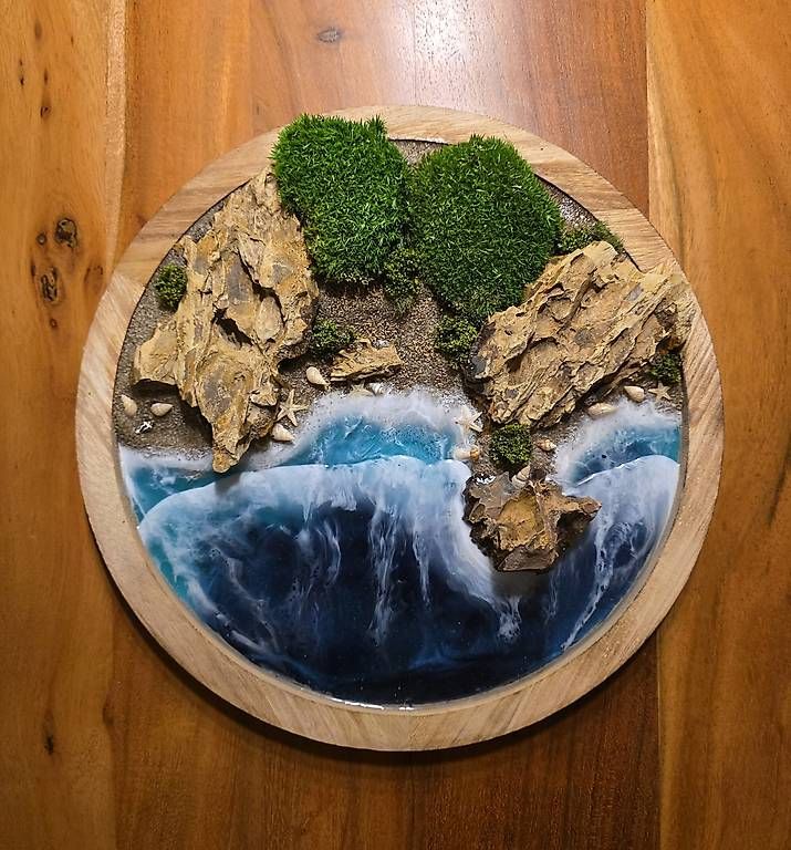 Foto & Immagini: Epoxidharz/Moos Wandbild Oceanküste – Usato da kloten venduto da Hoeni1990