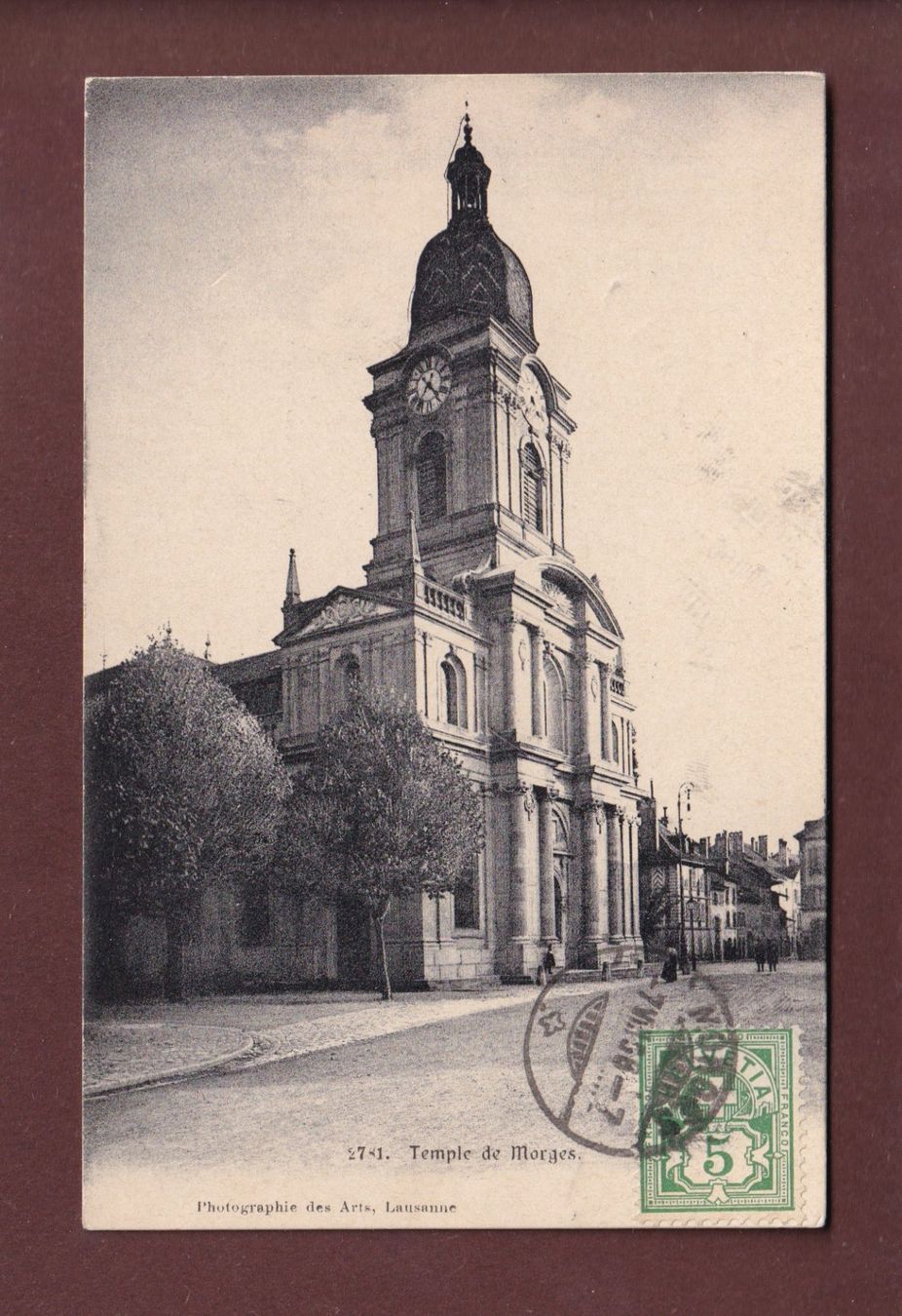 Ansichtskarten: MORGES - Le Temple - 1906 – Gebraucht aus Pully von nicecards