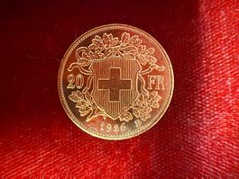 Münzenhändler Schweiz: 20 Franken 1926 B, Vreneli - Top erh!
