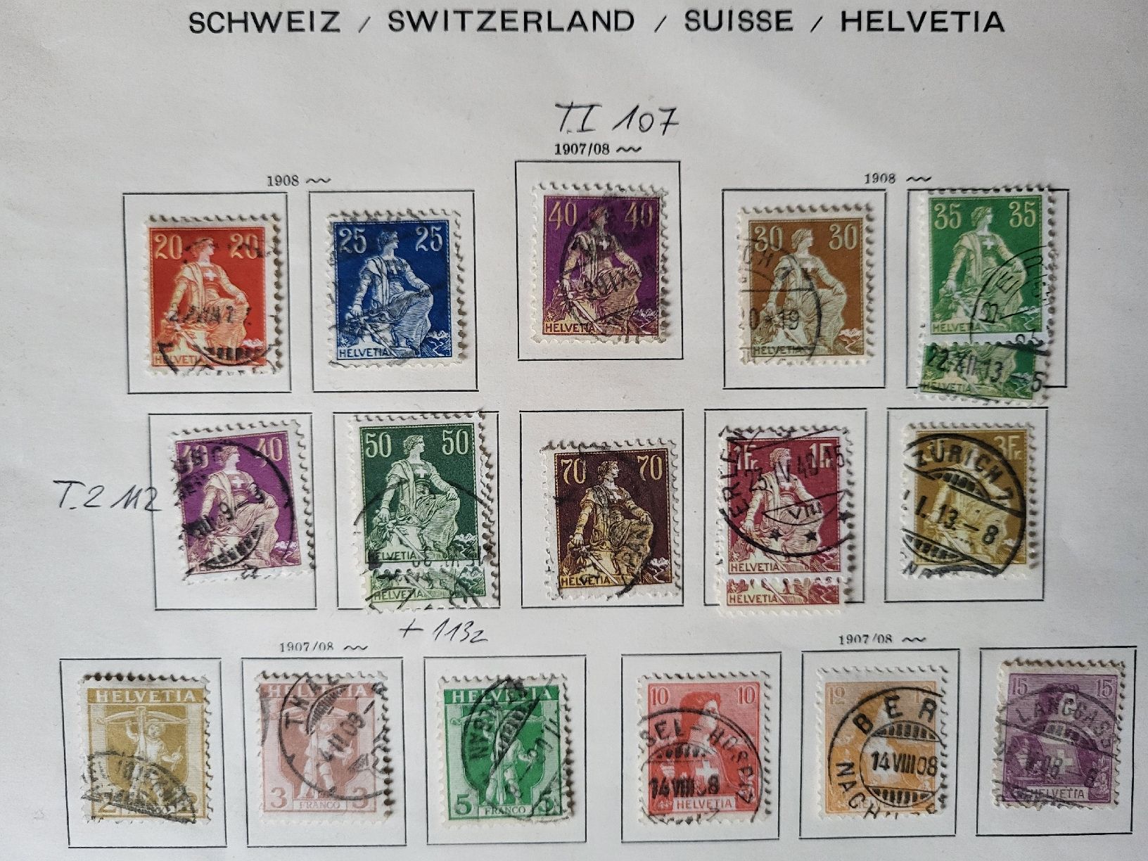 Tous les timbres: Kleinlot Schweiz ab 1907 – D'occasion à stäfa par brandy66 2