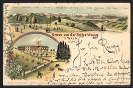 Litho Scheidegg, Blick zum Ort, Gebirgsp