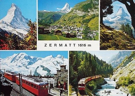Cartoline postali: ZERMATT Bahn – Usato da Jona venduto da philajona