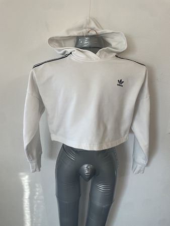 Adidas Crop Hoodie Grösse 36 weiss Top Zustand