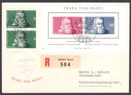 1948, W31+, Block Imaba auf illustr. R-FDC (14099)