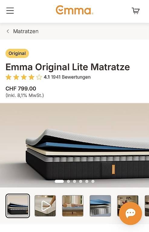 Matratzen: Emma Original V2 Lite Matraze – Gebraucht aus Amlikon-Bissegg von surf_nana