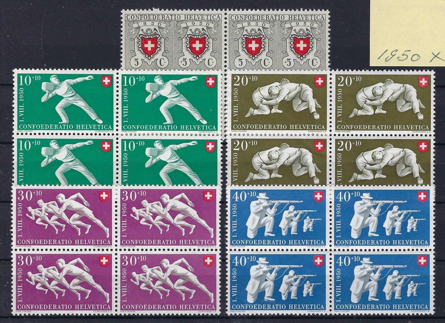 Tutti i francobolli: 1950 Pro Patria Viererblocks postfrisch   15967 – Usato da Lunden venduto da Animus999