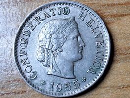 5 Rappen 1955 - ABART - Rarität!