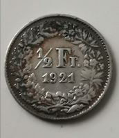 50 Rappen 1921 Silber Top Patina