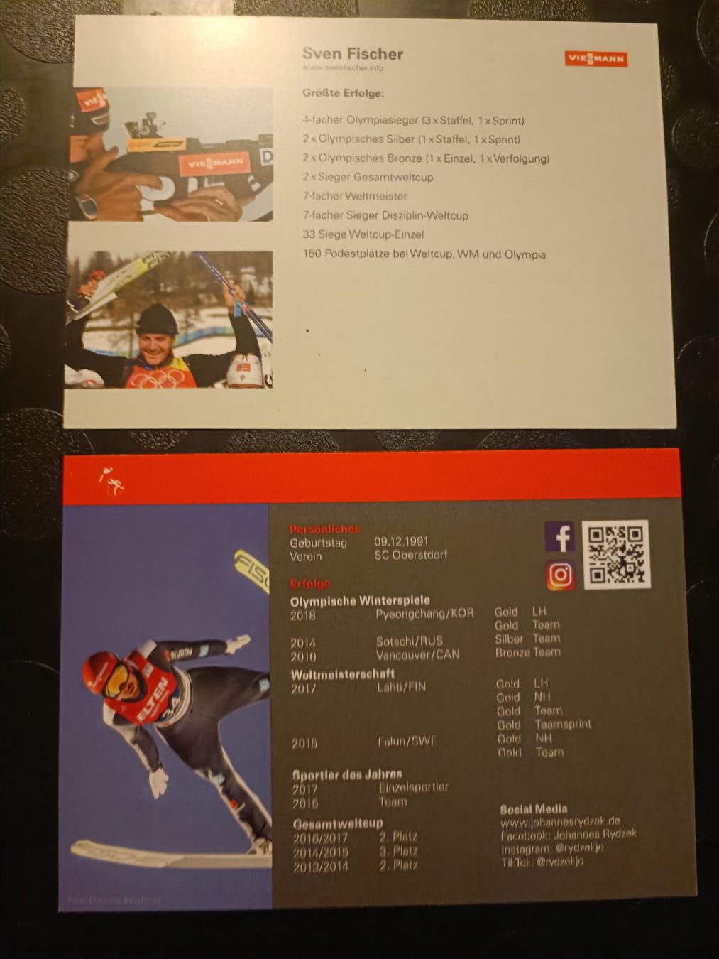 Autographes: Olympiasieger - 2 signierte Autogrammkarten-Set – D'occasion à Menziken par Artographs 1