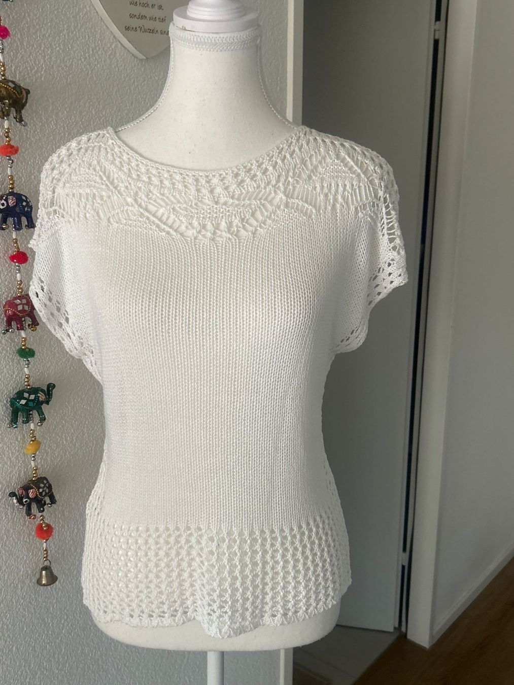 Maglioni & Felpe: Damen kurzarm Strickpulli weiss von Reel – Usato da Brunnen venduto da Nala2929
