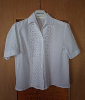 Luftige Vintage Bluse für Damen in weiss mit Stickereien