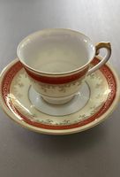 Edle Tasse mit Unterteller (Bavaria) RotGold