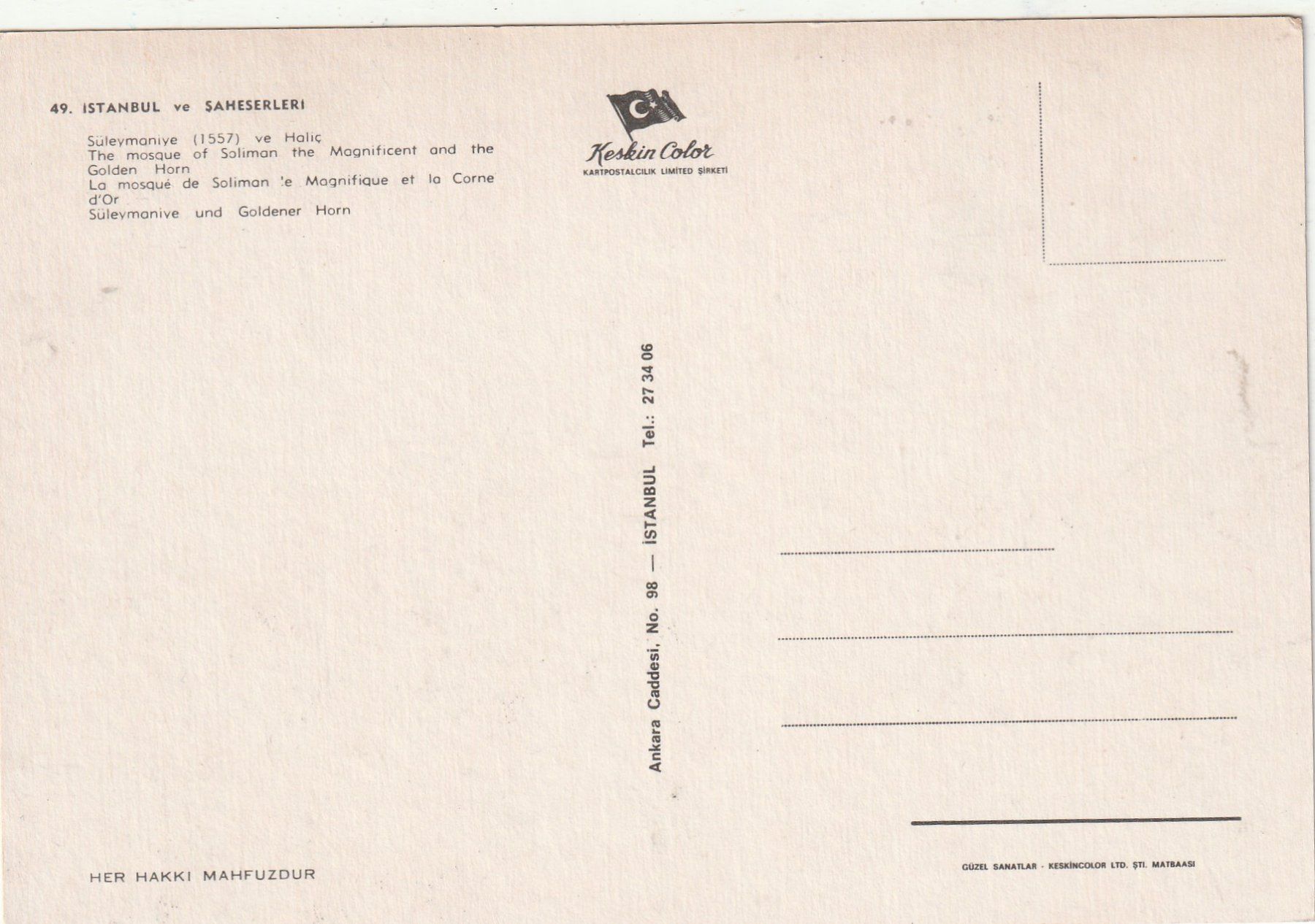 Cartoline postali: Instanbul – Usato da Lumbrein venduto da made02 1