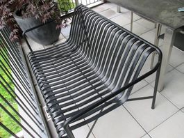 Sitzbank, Gartenbank aus Stahl, schwarz (2046-TMH)