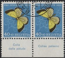 40 Rp. Paar 1950 - TAB (Colia della palude + Colias palaeno)