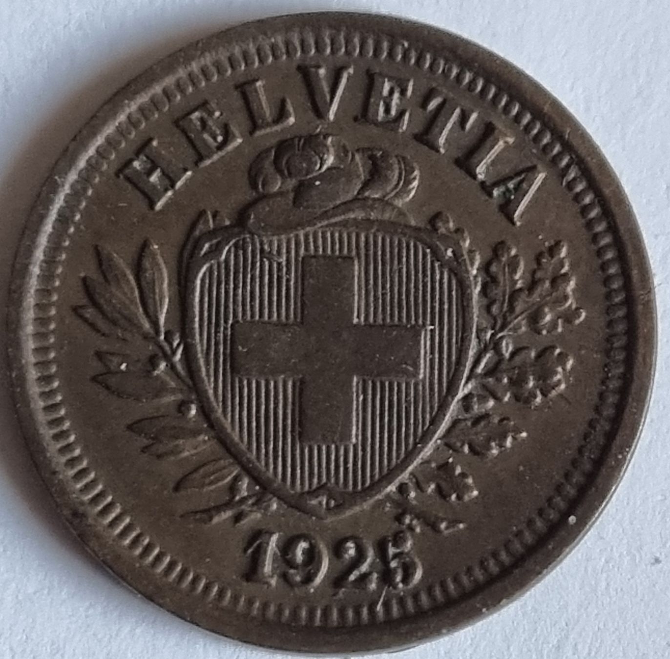 Alle Münzen: 1 RAPPEN SCHWEIZ - JAHR 1925  – Gebraucht aus Heimenschwand von Valvora