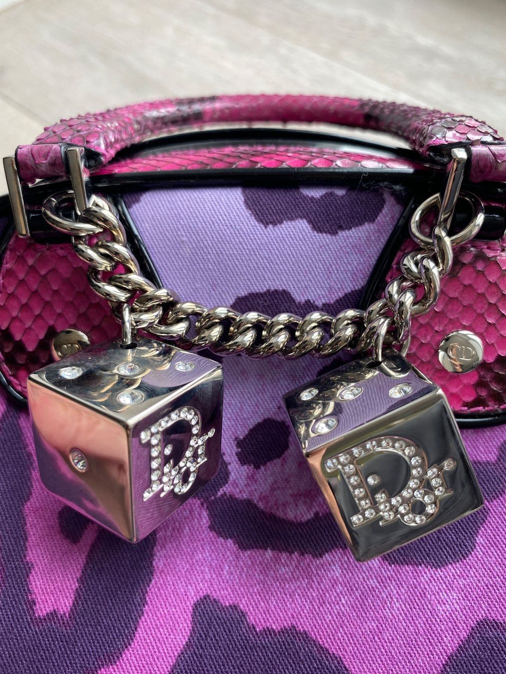 Borse: CHRISTAN DIOR 2004 PYTHON TRIMMED GAMBLER DICE BAG – Usato da Nohl venduto da Gross2 6