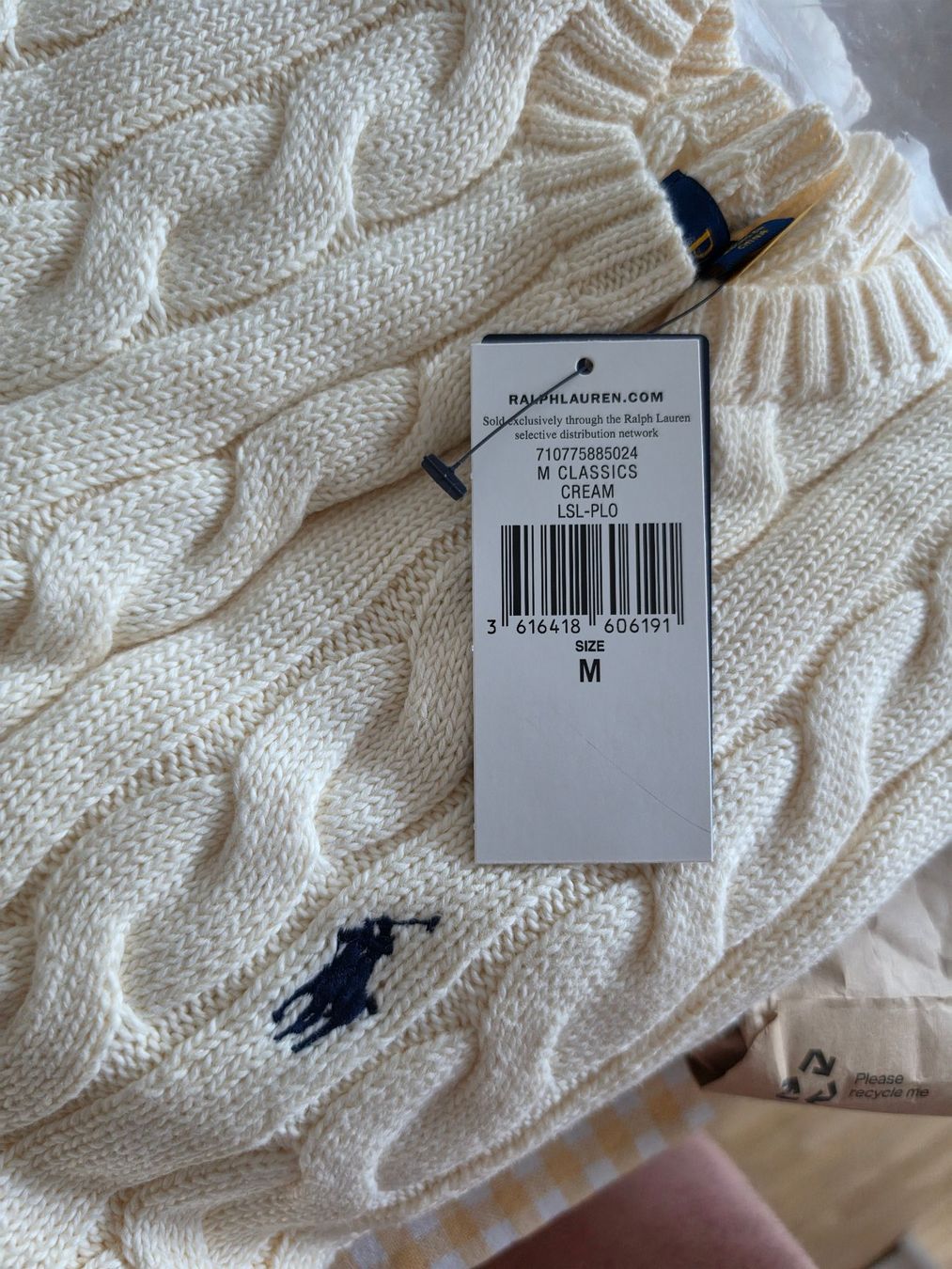 Ralph Lauren Abbigliamento: Polo Ralph Lauren CABLE KNIT COTTON SWEATER - Strickpullover – Nuovo e nell'imballaggio originale da Rüschlikon venduto da lordgara 1
