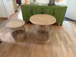 Beistelltische /Nachttische Rattan Wiener Geflecht