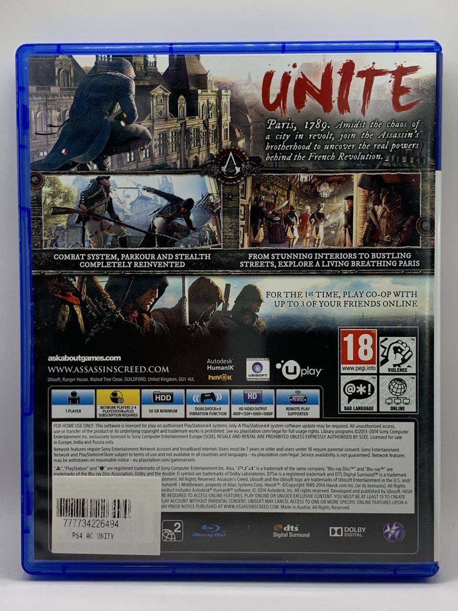 Sony Spiele: Assassin's Creed Unity - PS4 – Gebraucht aus Ostermundigen von RG-Collector 1