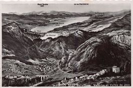 Vogelschau-AK Ballaigues Vallorbe Vallée de Joux datée 1942